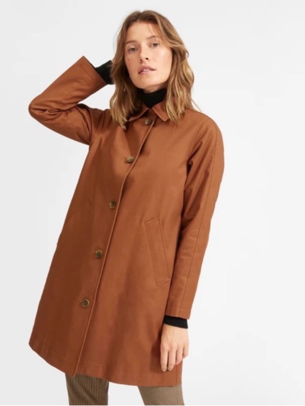 Everlane burnt sienna Mac coat. Size 0